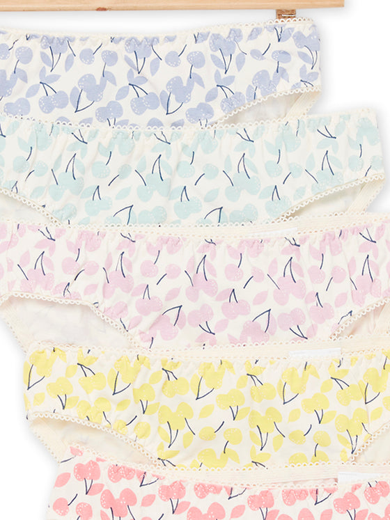 5 panties with fruit print