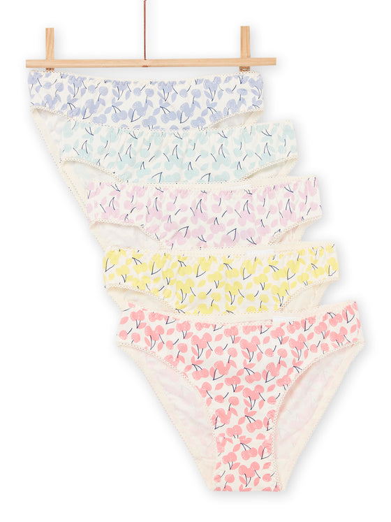 5 panties with fruit print