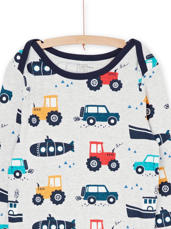 Gray pyjamas with tractors