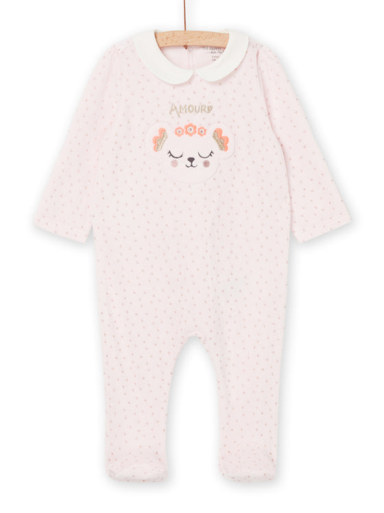 Polka dot print sleep suit