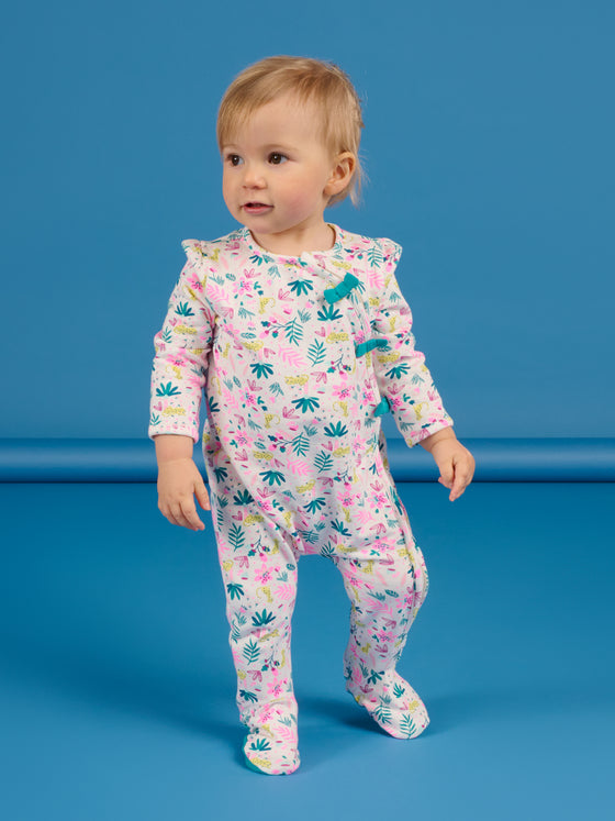 Sleep suit with ribbon