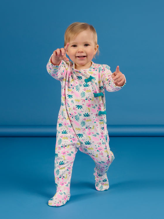Sleep suit with ribbon