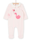 Pink babygrow with swans