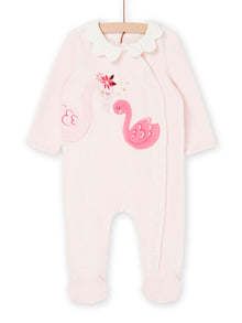  Pink babygrow with swans