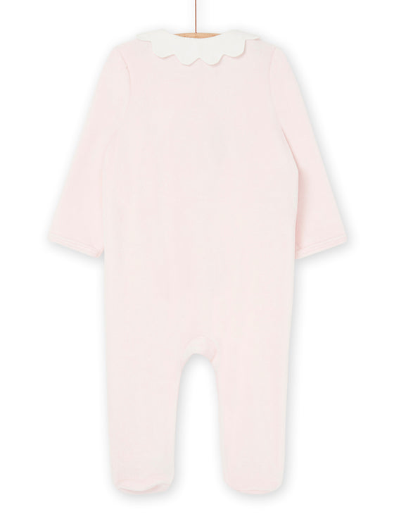 Pink babygrow with swans