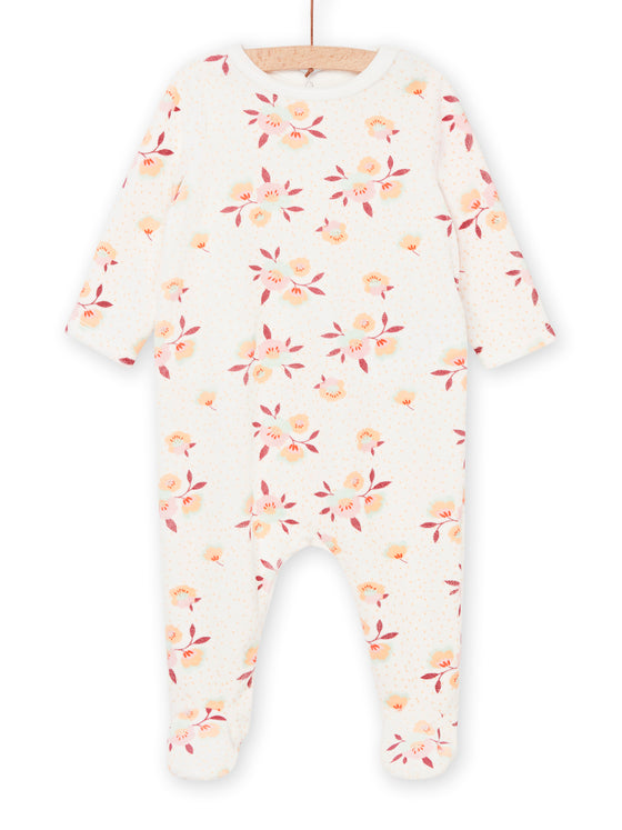 Pink Flower print sleep suit