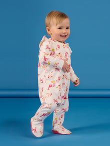  Pink Flower print sleep suit