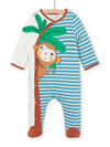 Monkey Stripe Print Sleep Suit