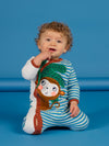 Monkey Stripe Print Sleep Suit