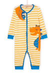  Yellow Stripe sleep suit with dinosaur