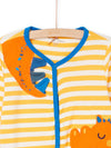 Yellow Stripe sleep suit with dinosaur