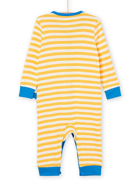 Yellow Stripe sleep suit with dinosaur