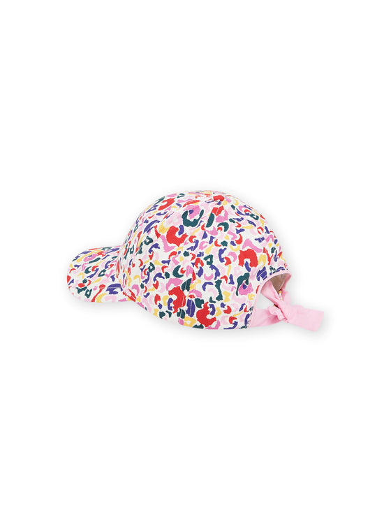 Multicolored cap with spotted print
