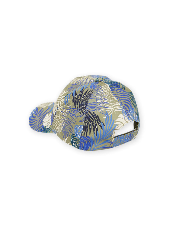 cap with foliage print