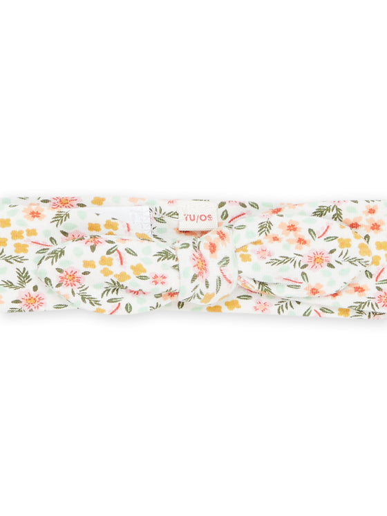 White headband with floral print