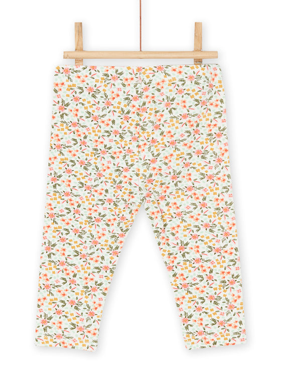 Off white floral print leggings